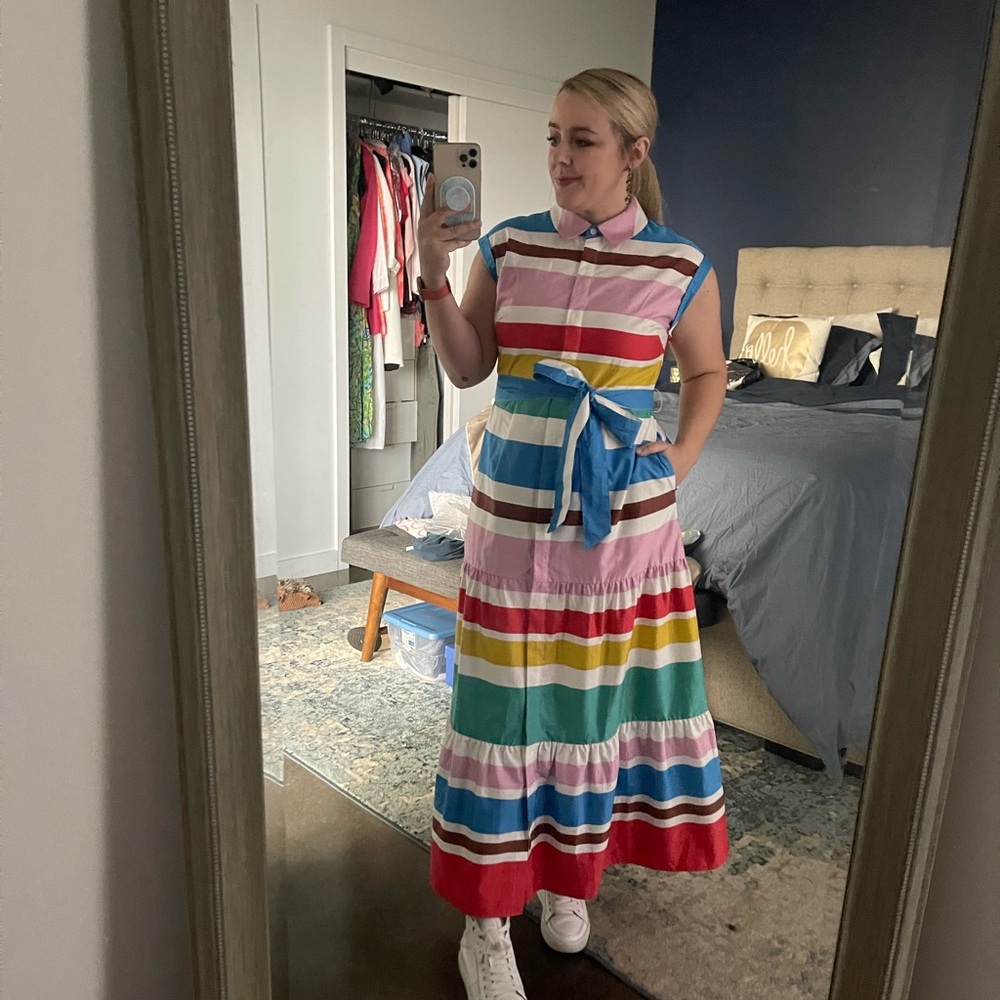 Boden Colorful Striped Sleeveless Maxi